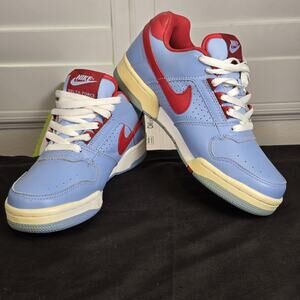 Nike Delta Force Womens Sz 8 Low Top Light Blue Red Swoosh Sneakers - PRELOVED